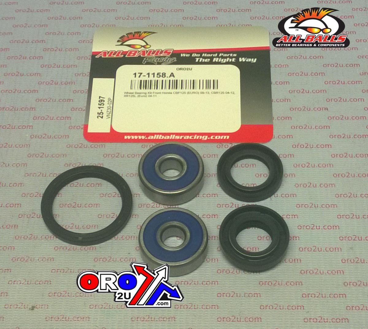 WHEEL BEARING KIT FRONT 82-15 HON 125, ALLBALLS 25-1597 ROAD thumbnail 2