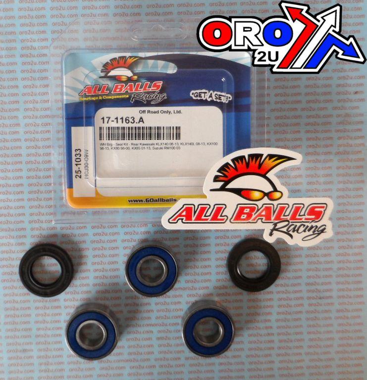 WHEEL BEARING KIT FRONT & REAR 98-22 YAM/KAW/SUZ 80-250, ALLBALLS 25-1033 DIRT thumbnail 2