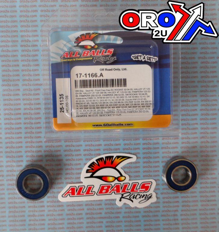 WHEEL BEARING KIT FRONT & REAR 87-22 GAS/HUSKY/KTM/SUZ/TM/SHERCO, ALLBALLS 25-1135 DIRT thumbnail 2