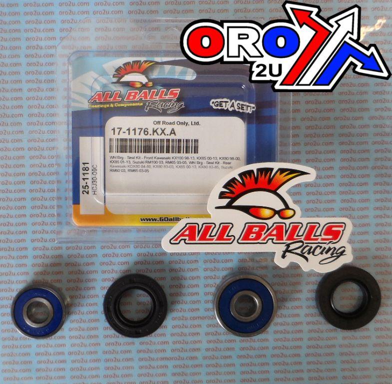 WHEEL BEARING KIT FRONT & REAR 98-22 KAW/SUZ 60-140, ALLBALLS 25-1181 DIRT thumbnail 2