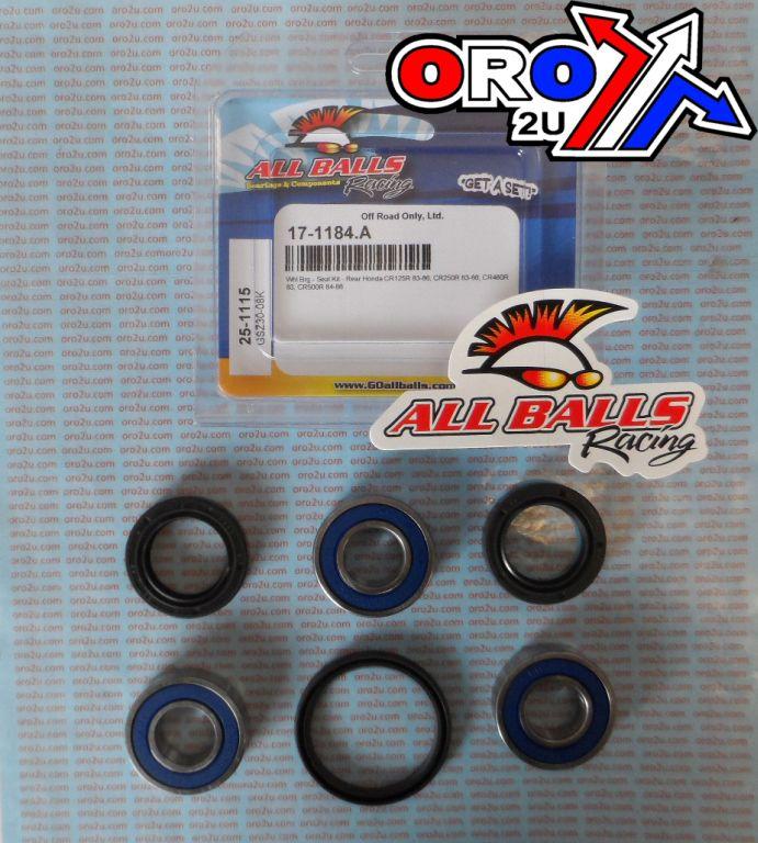 WHEEL BEARING KIT REAR 83-86 HON CR125-500, ALLBALLS 25-1115 DIRT thumbnail 2