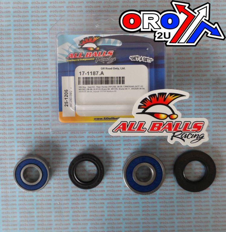 WHEEL BEARING KIT REAR 96-17 SUZ GV700/HON CRF/CRM/XLR/XR, ALLBALLS 25-1206 DIRT thumbnail 2