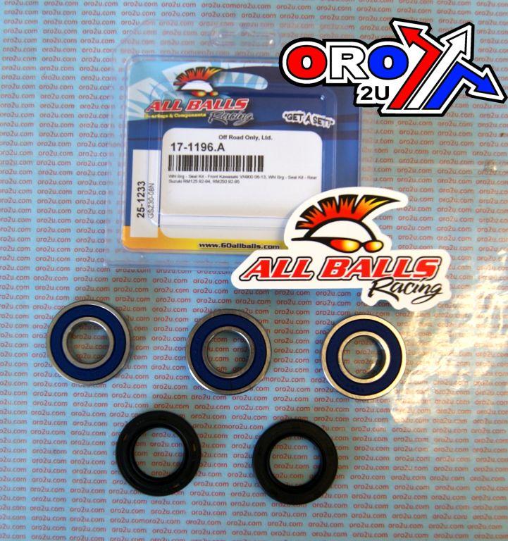 WHEEL BEARING KIT FRONT & REAR 92-22 KAW VN900/SUZ RM125/250, ALLBALLS 25-1233 ROAD/DIRT thumbnail 2