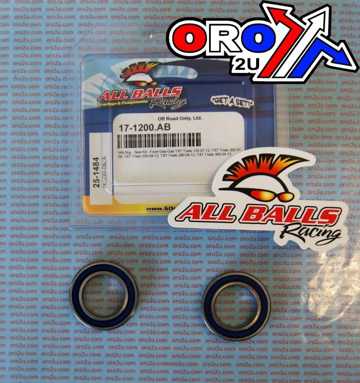 WHEEL BEARING KIT FRONT 04-18 GAS GAS TXT, ALLBALLS 25-1484 DIRT thumbnail 2