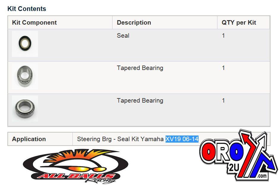 STEERING BEARING KIT ALLBALLS, ALLBALLS 22-1069 YAMAHA thumbnail 3