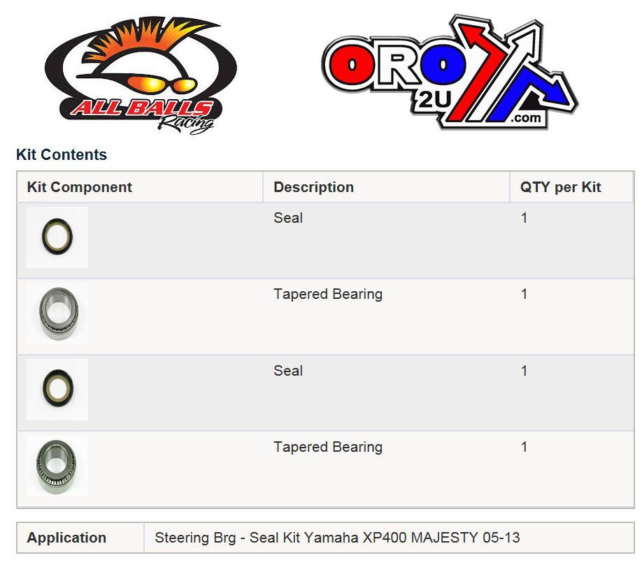 STEERING BEARING KIT ALLBALLS, ALLBALLS 22-1070 YAMAHA XP400 thumbnail 3