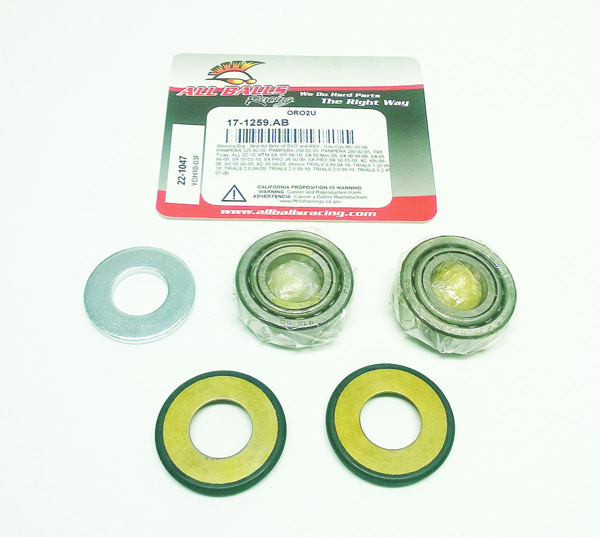 STEERING BEARING KIT ALLBALLS, ALLBALLS 22-1047 APRILIA/BETA/GAS/HUSKY/SHERCO thumbnail 2