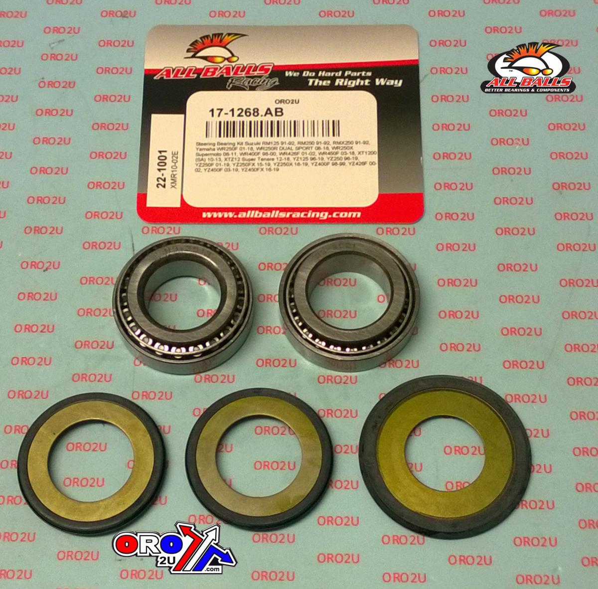 STEERING BEARING KIT ALLBALLS, ALLBALLS 22-1001 SUZUKI YAMAHA thumbnail 2