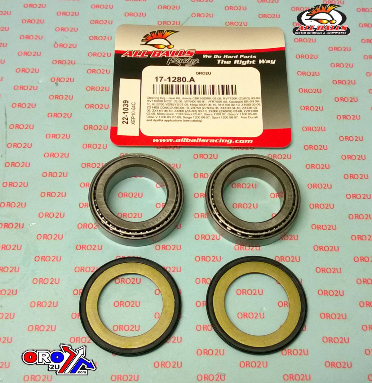 STEERING BEARING KIT ALLBALLS, ALLBALLS 22-1039 APRILIA/DUCATI/HON/KAW/GUZZI thumbnail 2