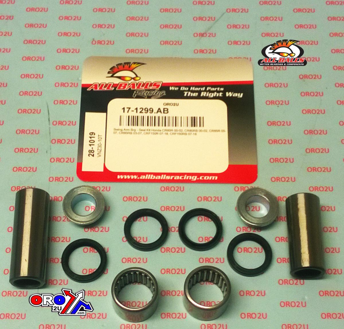SWINGARM BEARING KIT ALLBALLS, ALLBALLS 28-1019 HONDA CR80/85 00-02 CRF150 07-22 thumbnail 2