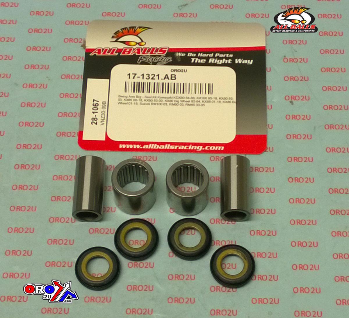 SWINGARM BEARING KIT ALLBALLS, ALLBALLS 28-1067 KAW/SUZ 65/80/85/100 MX 83-22 thumbnail 2