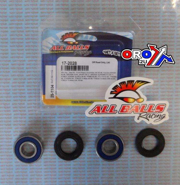 WHEEL BEARING KIT FRONT 82-22 KAW EX/KLR/YAM WR/YTM/POL, ALLBALLS 25-1104 DIRT/ATV/ROAD thumbnail 2