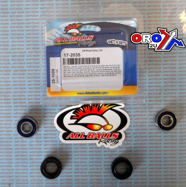 WHEEL BEARING KIT FRONT & REAR 74-08 KTM/YAM 50-80, ALLBALLS 25-1009 DIRT thumbnail 2