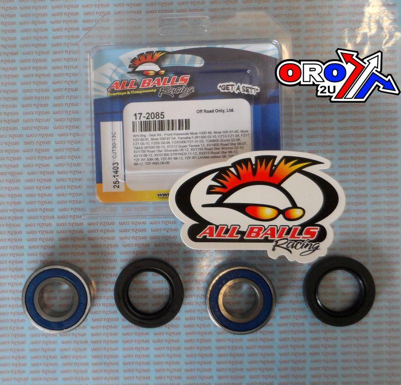 WHEEL BEARING KIT FRONT 88-22 KAW MULE/SUZ/YAM 600-1700, ALLBALLS 25-1403 ROAD/ATV thumbnail 2
