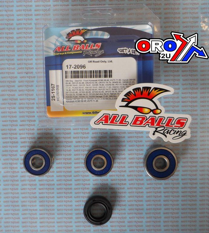 WHEEL BEARING KIT FRONT & REAR 68-20 KAW/SUZ/HON, ALLBALLS 25-1167 ROAD/DIRT thumbnail 2