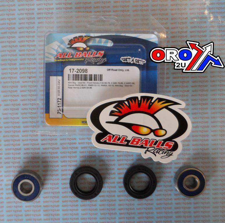 WHEEL BEARING KIT FRONT & REAR 68-20 HON/SUZ 50/80/85, ALLBALLS 25-1172 DIRT thumbnail 2
