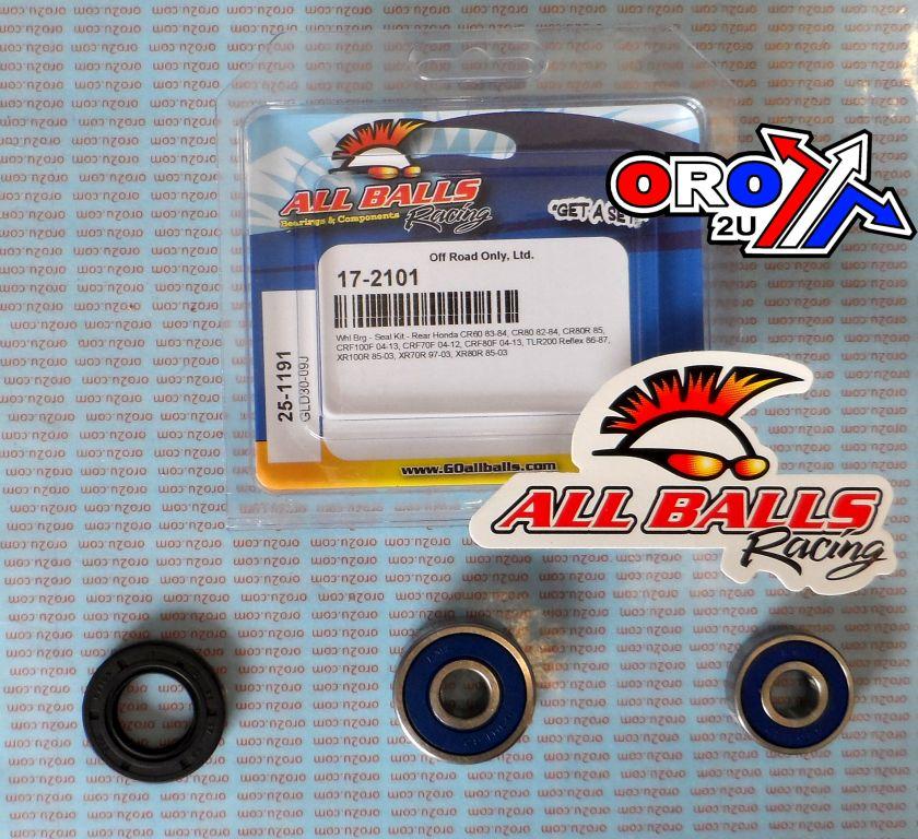 WHEEL BEARING KIT REAR 82-22 HON CR/CRF/XR/TLR 60-200, ALLBALLS 25-1191 DIRT thumbnail 2