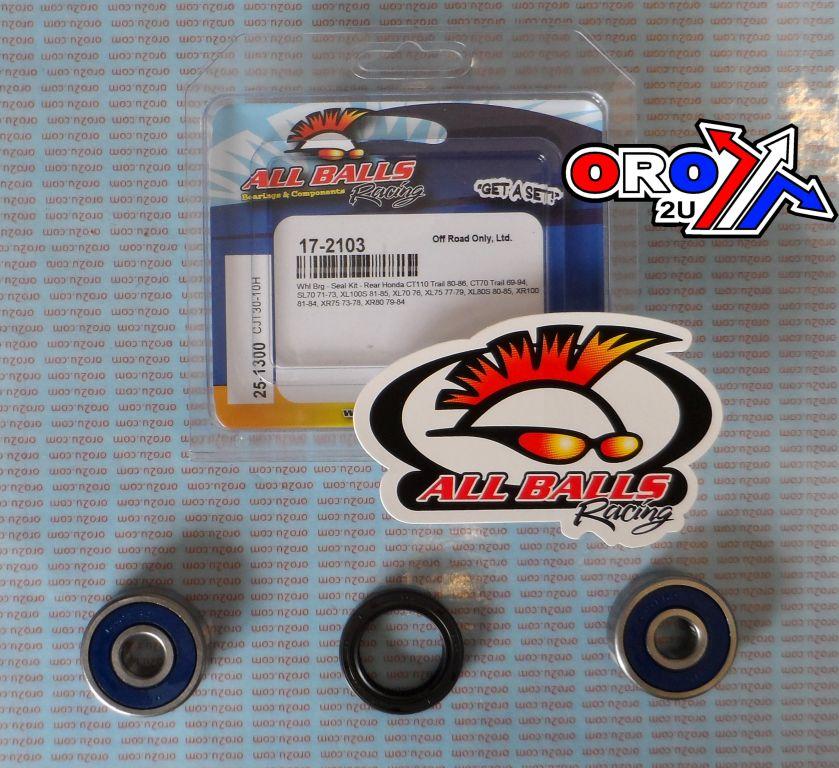 WHEEL BEARING KIT REAR 69-00 HON CT/XL/XR/NSR/SL 70-110, ALLBALLS 25-1300 DIRT/ROAD thumbnail 2