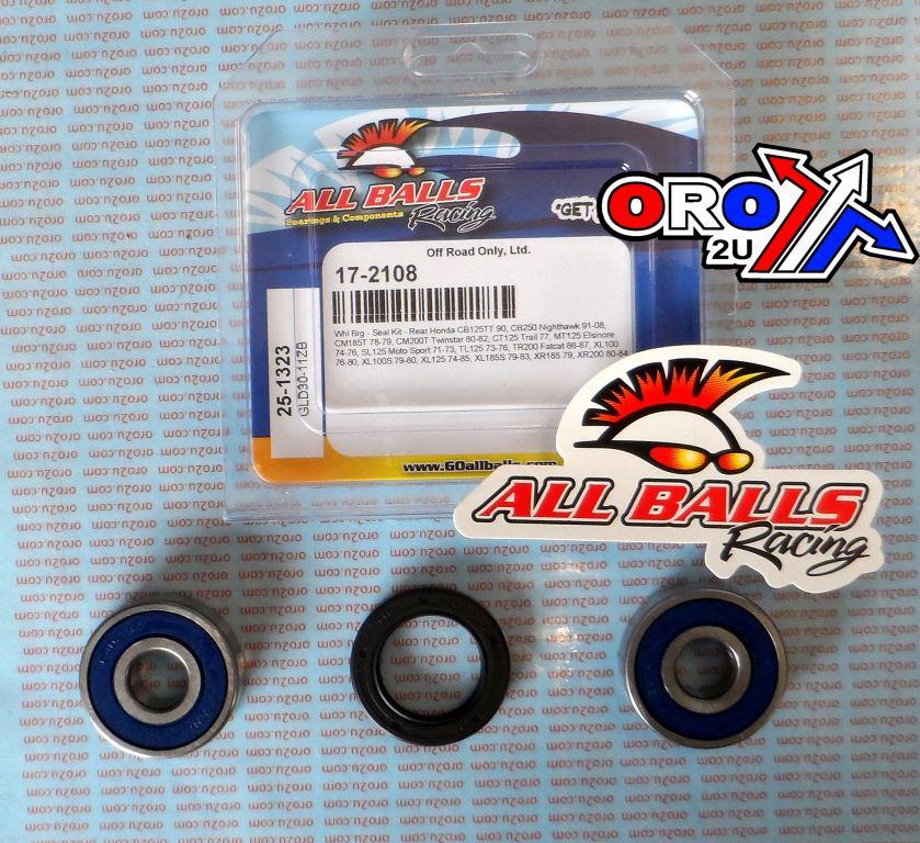 WHEEL BEARING KIT REAR 68-08 HON CA/CB/CM/XL/XR 100-200, ALLBALLS 25-1323 ROAD thumbnail 2