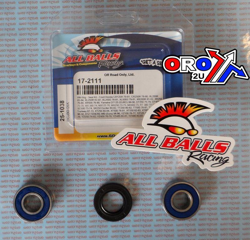WHEEL BEARING KIT FRONT 70-22 HON/YAM 125-500, ALLBALLS 25-1038 DIRT/ROAD thumbnail 2