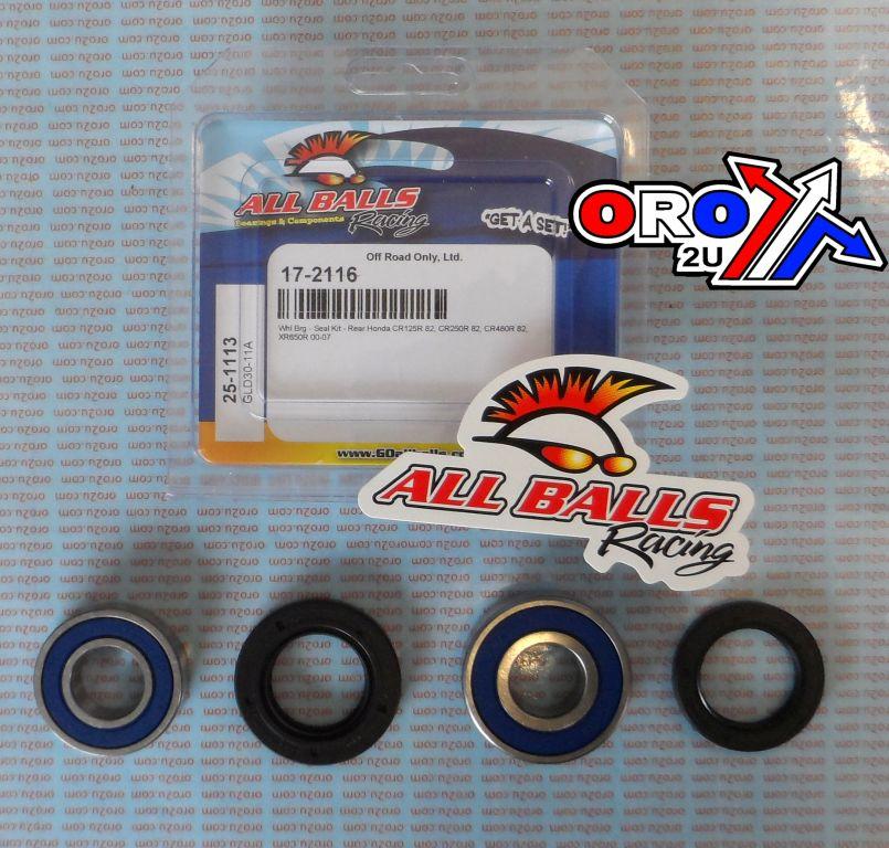 WHEEL BEARING KIT REAR 82-07 HON CR/XR 125-650, ALLBALLS 25-1113 DIRT thumbnail 2