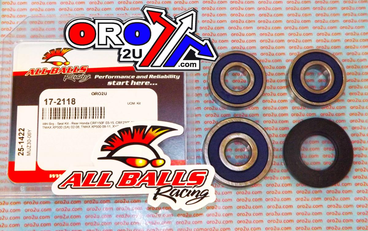 WHEEL BEARING KIT REAR 02-19 HON/YAM CRF/TMAX/XVS, ALLBALLS 25-1422 DIRT/ROAD thumbnail 2