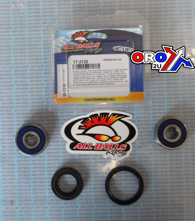 WHEEL BEARING KIT FRONT & REAR 65-08 HON/YAM 80-500, ALLBALLS 25-1319 ROAD thumbnail 2