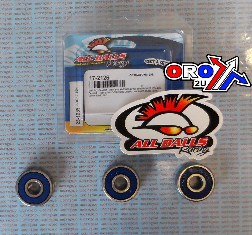 WHEEL BEARING KIT FRONT & REAR SUZ GN/RM/DS/JR 50-250, ALLBALLS 25-1289 DIRT/ROAD thumbnail 2