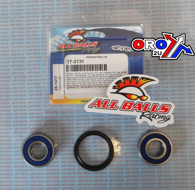 WHEEL BEARING KIT FRONT & REAR 94-22 GASGAS/HUSKY, ALLBALLS 25-1417 DIRT thumbnail 2