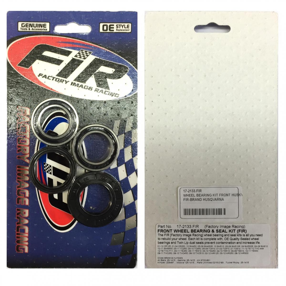 WHEEL BEARING KIT FRONT 01-13 HUSQVARNA CR SM SMS TC TE TXC WR FIR RACING 25-1415 thumbnail 3