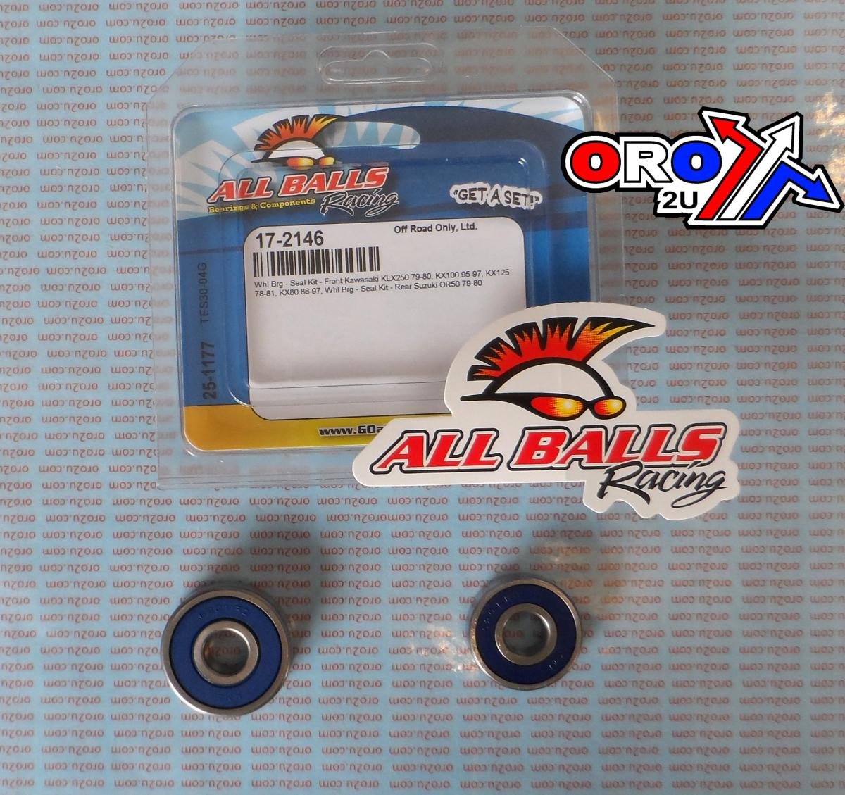 WHEEL BEARING KIT FRONT & REAR 79-13 HON/KAW/YAM/SUZ, ALLBALLS 25-1177 DIRT/ROAD thumbnail 2
