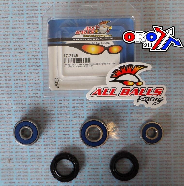 WHEEL BEARING KIT REAR 74-01 KAW/SUZ 75/80/100, ALLBALLS 25-1176 DIRT/ROAD thumbnail 2