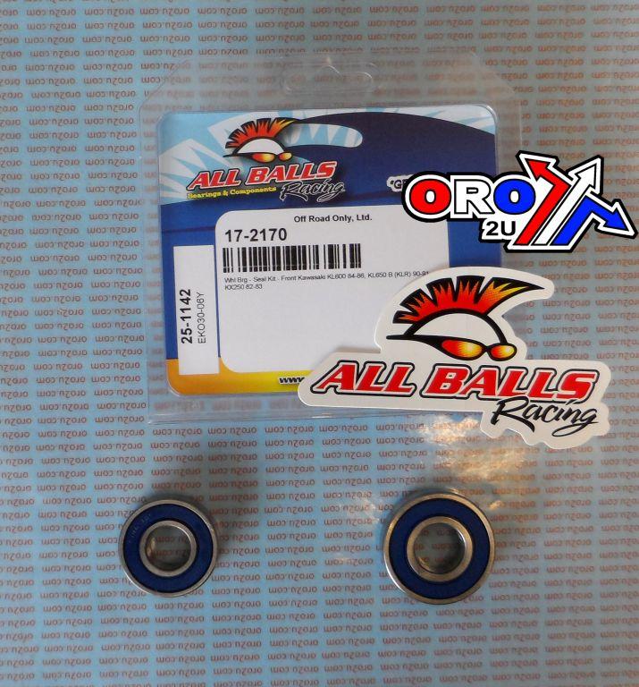 WHEEL BEARING KIT FRONT 82-91 KAW KX250/KL600/650, ALLBALLS 25-1142 ROAD/DIRT thumbnail 2