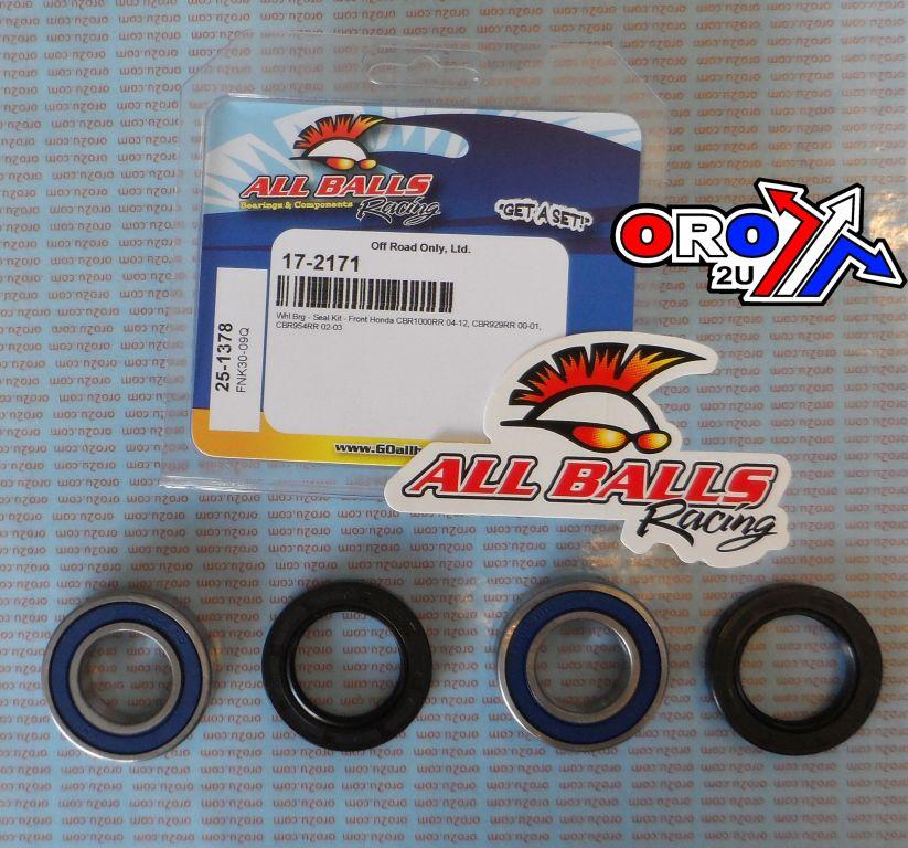WHEEL BEARING KIT FRONT 00-22 HON CB/CBR/YAM FZ/MT/YZF-R, ALLBALLS 25-1378 ROAD thumbnail 2