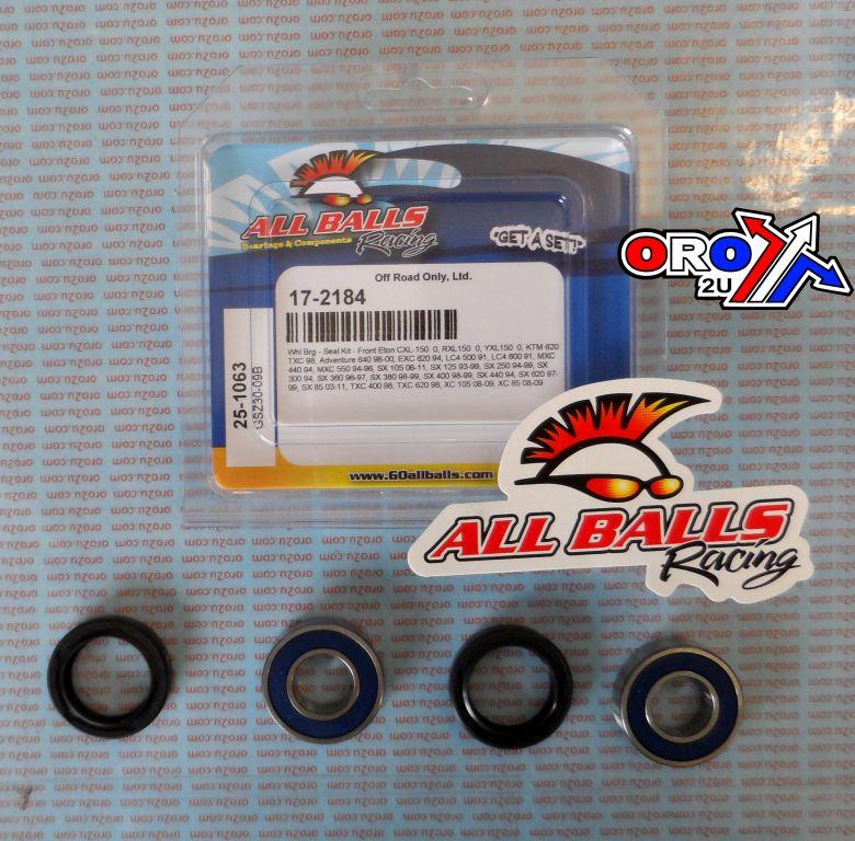 WHEEL BEARING KIT FRONT 91-22 ETON/HON/KTM, ALLBALLS 25-1063 DIRT/ATV thumbnail 2
