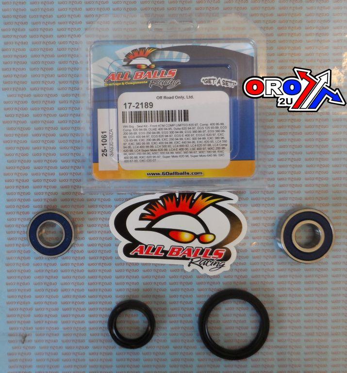 WHEEL BEARING KIT FRONT 92-02 KTM COMP/DUKE/EGS/EXC/LC4, ALLBALLS 25-1061 ROAD/DIRT thumbnail 2