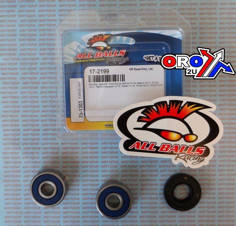WHEEL BEARING KIT FRONT 71-77 SUZ RM/TC/TM/TS 125-400, ALLBALLS 25-1303 DIRT/ROAD thumbnail 2