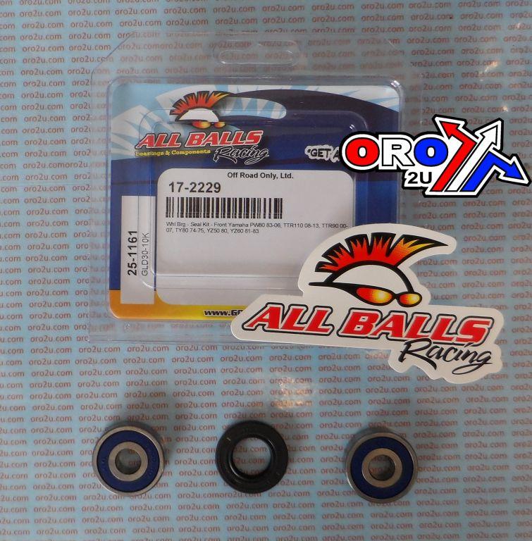 WHEEL BEARING KIT FRONT 74-22 YAM PW/TTR/TY/YZ 50-110, ALLBALLS 25-1161 DIRT thumbnail 2