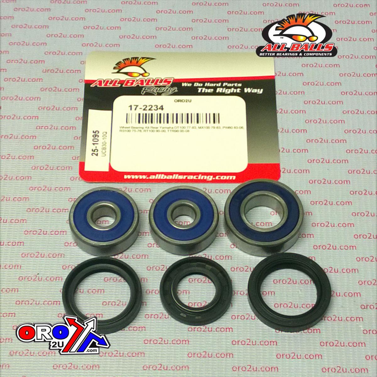 WHEEL BEARING KIT REAR 75-08 YAM DT/MX/PW/RS/RT/TTR 80-100, ALLBALLS 25-1095 ROAD thumbnail 2