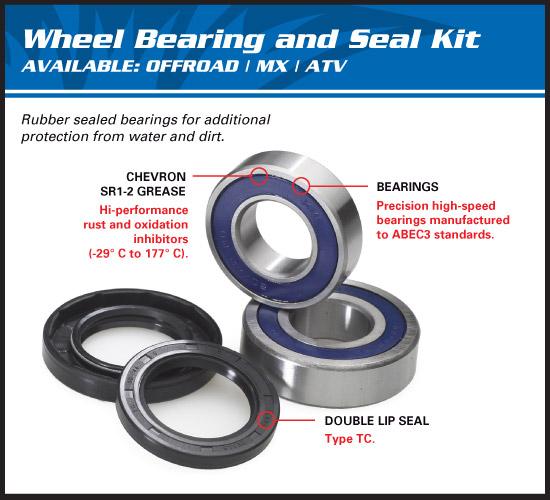 WHEEL BEARING KIT FRONT 77-79 YAM YZ100, ALLBALLS 25-1290 DIRT thumbnail 2