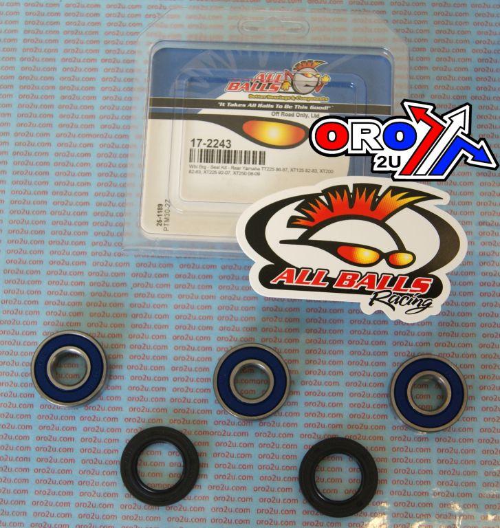WHEEL BEARING KIT REAR 82-22 YAM TT/XT 125-250, ALLBALLS 25-1189 DIRT thumbnail 2