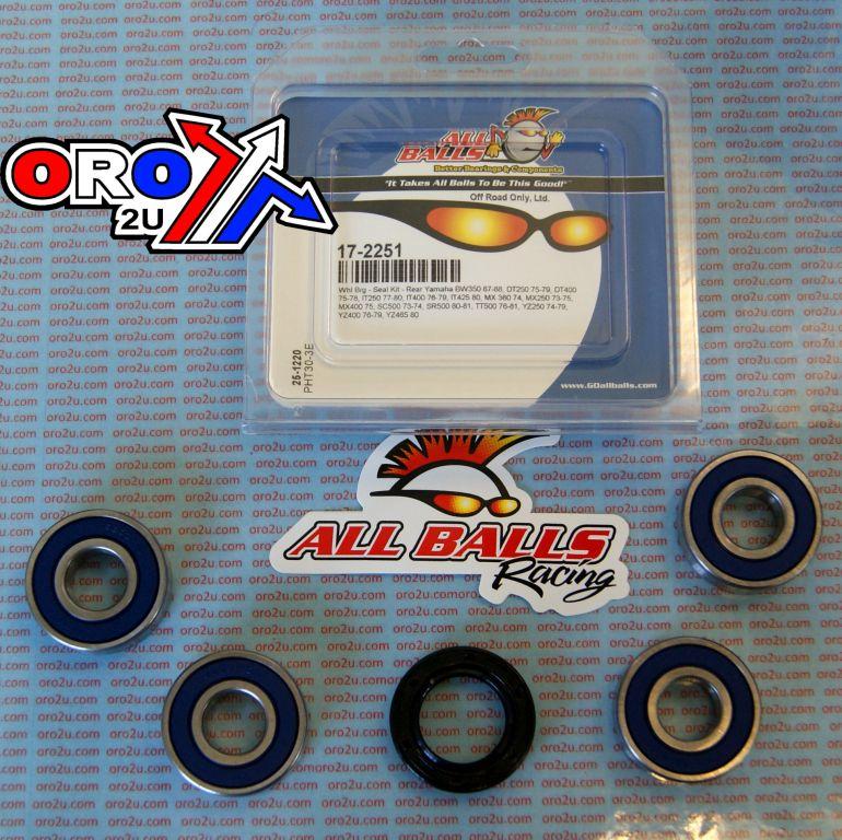 WHEEL BEARING KIT REAR 72-85 YAM DT/IT/MX/SC/SR/TT/YZ, ALLBALLS 25-1220 DIRT/ROAD thumbnail 2