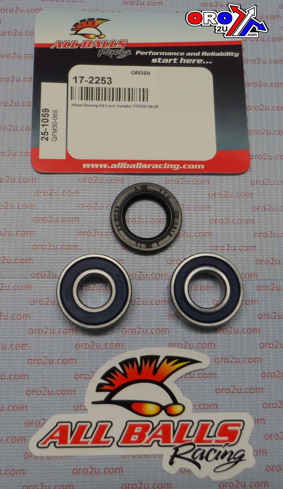 WHEEL BEARING KIT FRONT 99-06 YAM TTR250, ALLBALLS 25-1059 DIRT thumbnail 2