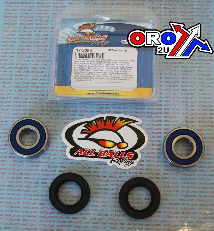 WHEEL BEARING KIT FRONT & REAR 98-22 BMW/HON/KAW/TRI/VICTORY, ALLBALLS 25-1379 ROAD thumbnail 2