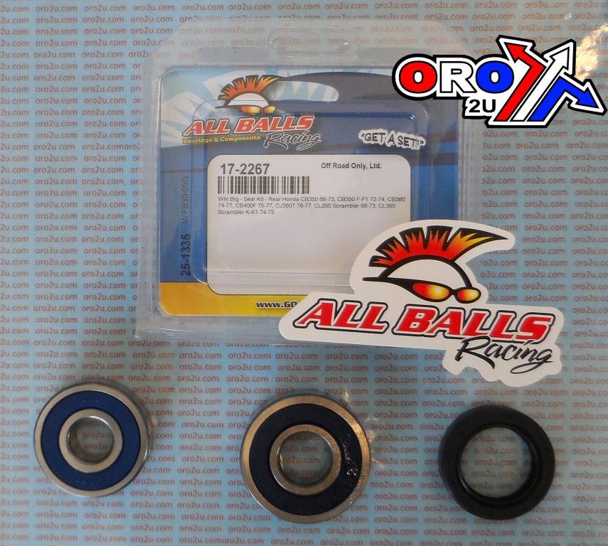 WHEEL BEARING KIT REAR 68-77 HON CB/CJ/CL/SL 350-400, ALLBALLS 25-1335 ROAD thumbnail 3