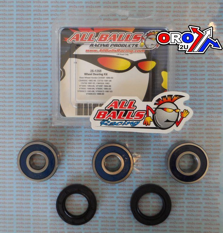WHEEL BEARING KIT REAR 82-07 HON CB/CBR/CM/VF/VT, ALLBALLS 25-1258 ROAD thumbnail 2