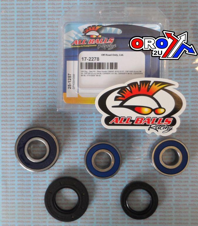 WHEEL BEARING KIT REAR 97-22 HON CB/CBF/CBR/CRF/VTR, ALLBALLS 25-1257 ROAD thumbnail 2