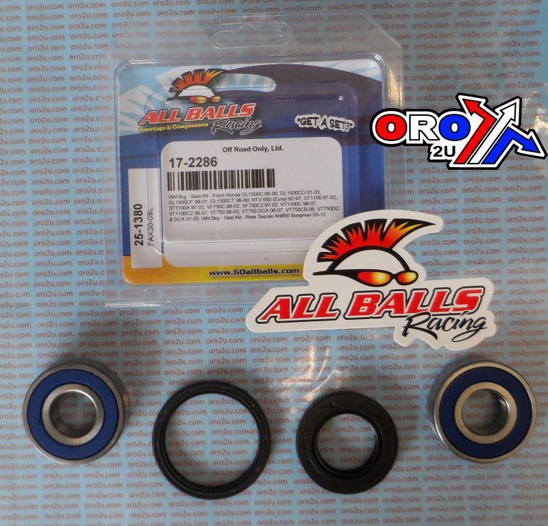 WHEEL BEARING KIT FRONT & REAR 97-17 HON/SUZ, ALLBALLS 25-1380 ROAD thumbnail 2
