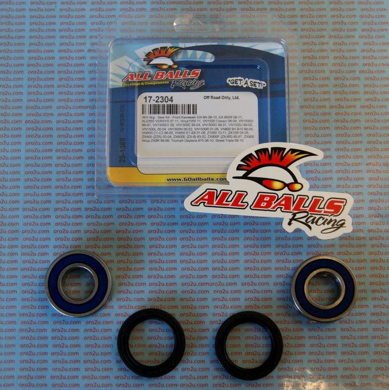 WHEEL BEARING KIT FRONT 89-22 APRILIA, KAW, TRIUMPH, ALLBALLS 25-1389 ROAD thumbnail 2