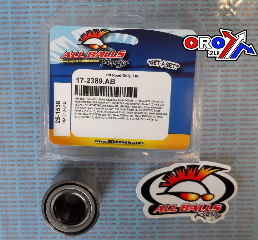 WHEEL BEARING KIT FRONT & REAR 01-22 KAW MULE/KVF/TERYX, ALLBALLS 25-1536 ATV thumbnail 2